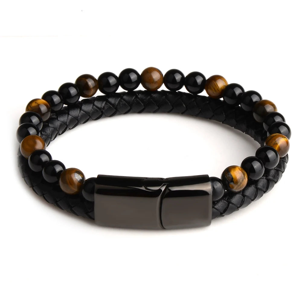 Leather Bead Bracelet