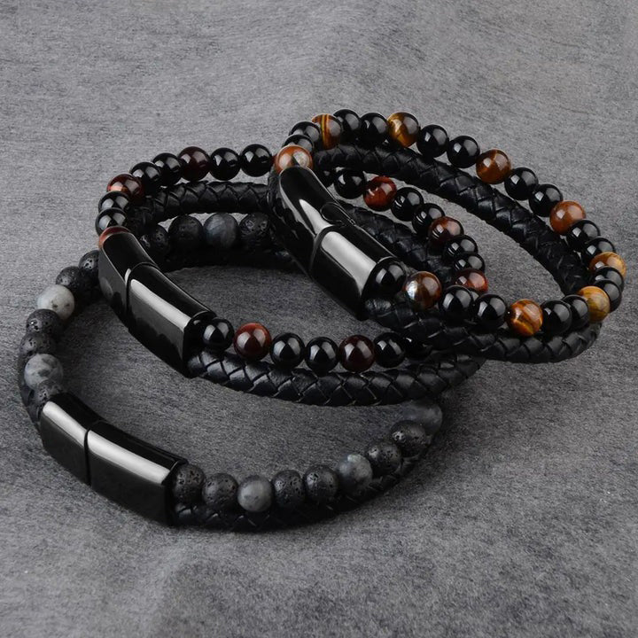 Leather Bead Bracelet